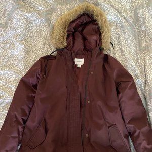 Old Navy Faux Fur Trimmed Parka, XS